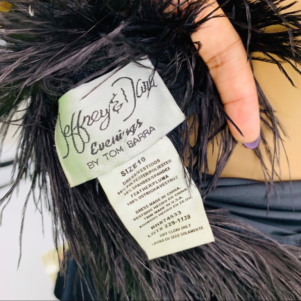 Vintage Jeffrey & Dara Ostrich Feather Velvet Gown - Picture 7 of 7